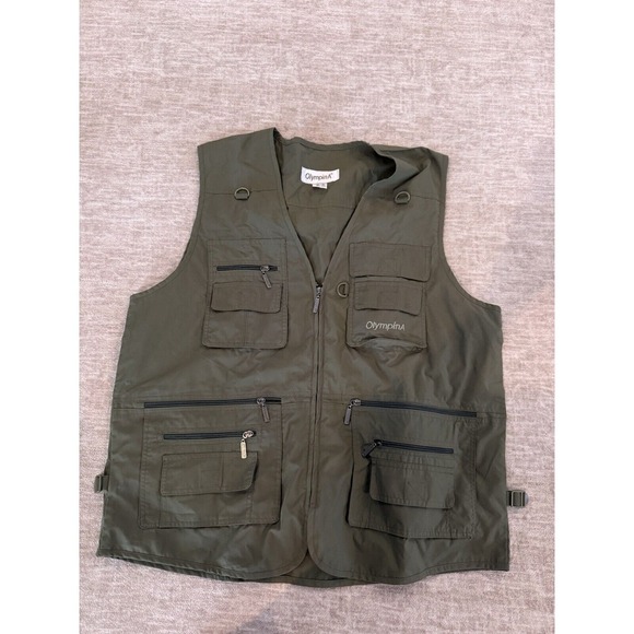 Olympin A Fishing Vest‎ Green Size XL - Picture 1 of 3